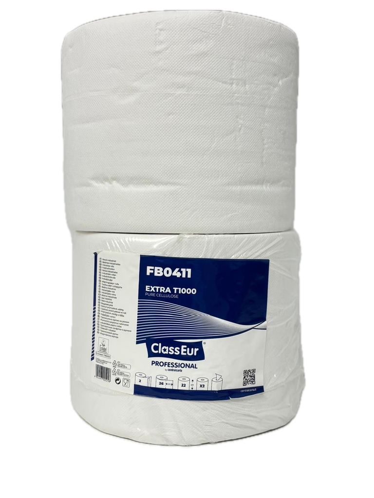 PAQUET DE 2 BOBINES DE PAPIER BLANC  2plis 1000 F.  300x225