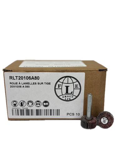 [RLT20X10X6GR80] ROUE A LAMELLES SIR TIGE 6 20X10 A 080